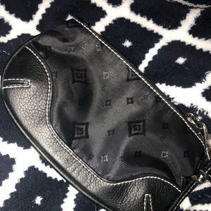 Black patterned wristlet